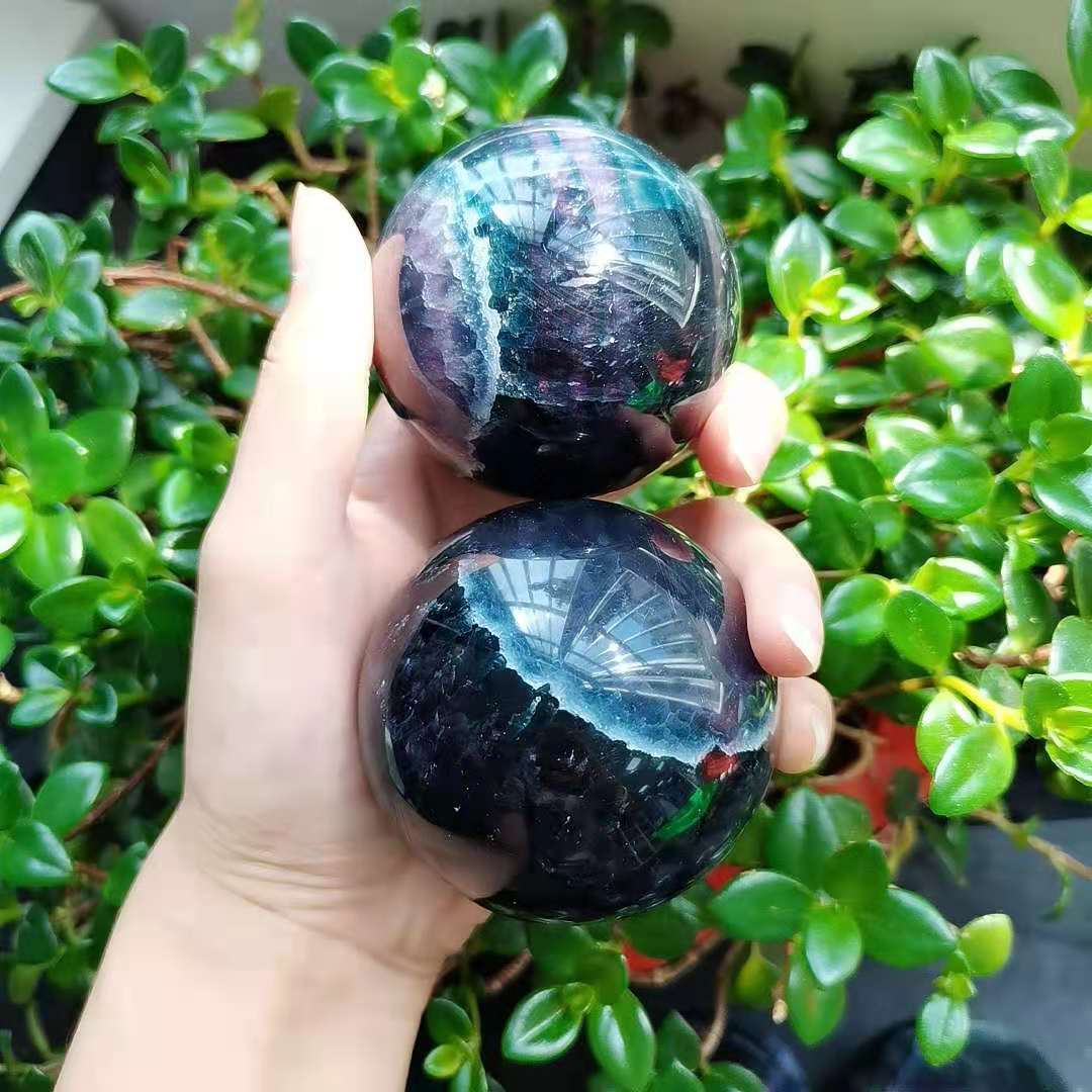 Rainbow Fluorite Spheres GEMROCKY-Spheres-