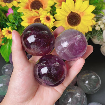 Rainbow Fluorite Spheres GEMROCKY-Spheres-