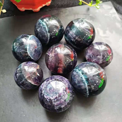 Rainbow Fluorite Spheres GEMROCKY-Spheres-