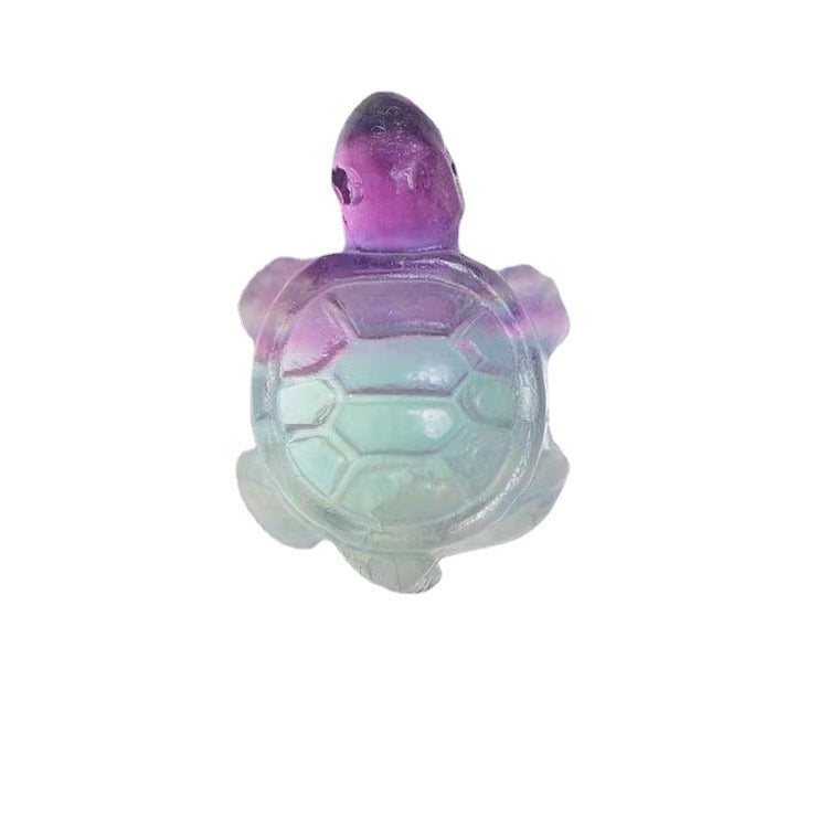 Rainbow Fluorite Turtle Mini Carvings GEMROCKY-Carvings-