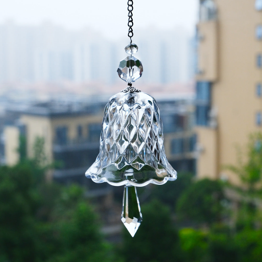 Rainbow Glass Bell Wind Chimes Suncatcher Ornaments GEMROCKY-Decoration-Clear 1pc+paper box-