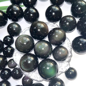 Rainbow Obsidian Spheres GEMROCKY-Spheres-