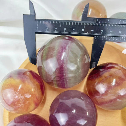 Rainbow Silk Fluorite Spheres GEMROCKY-Spheres-