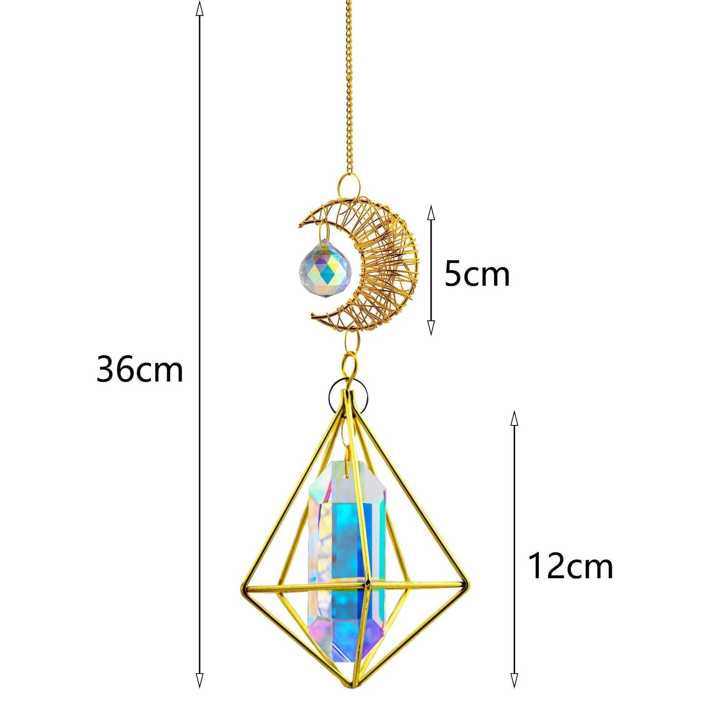 Rainbow Wand Moon Crystal Suncatcher Ornaments GEMROCKY-Decoration-