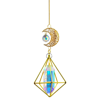 Rainbow Wand Moon Crystal Suncatcher Ornaments GEMROCKY-Decoration-