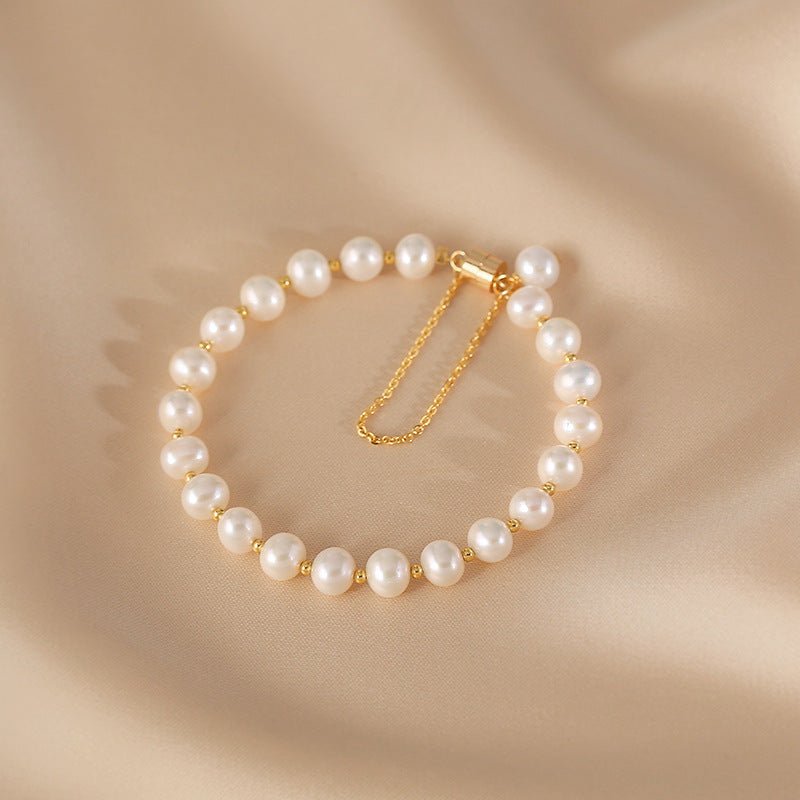 Real Pearls Hetian Jade Bead Bracelets GEMROCKY-Bracelets-Concise-