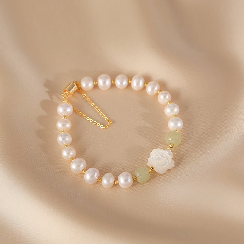 Real Pearls Hetian Jade Bead Bracelets GEMROCKY-Bracelets-Plus Hetian Jade-