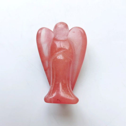 Red Cat Eye Stone Angel 2 Inch GEMROCKY-Carvings-