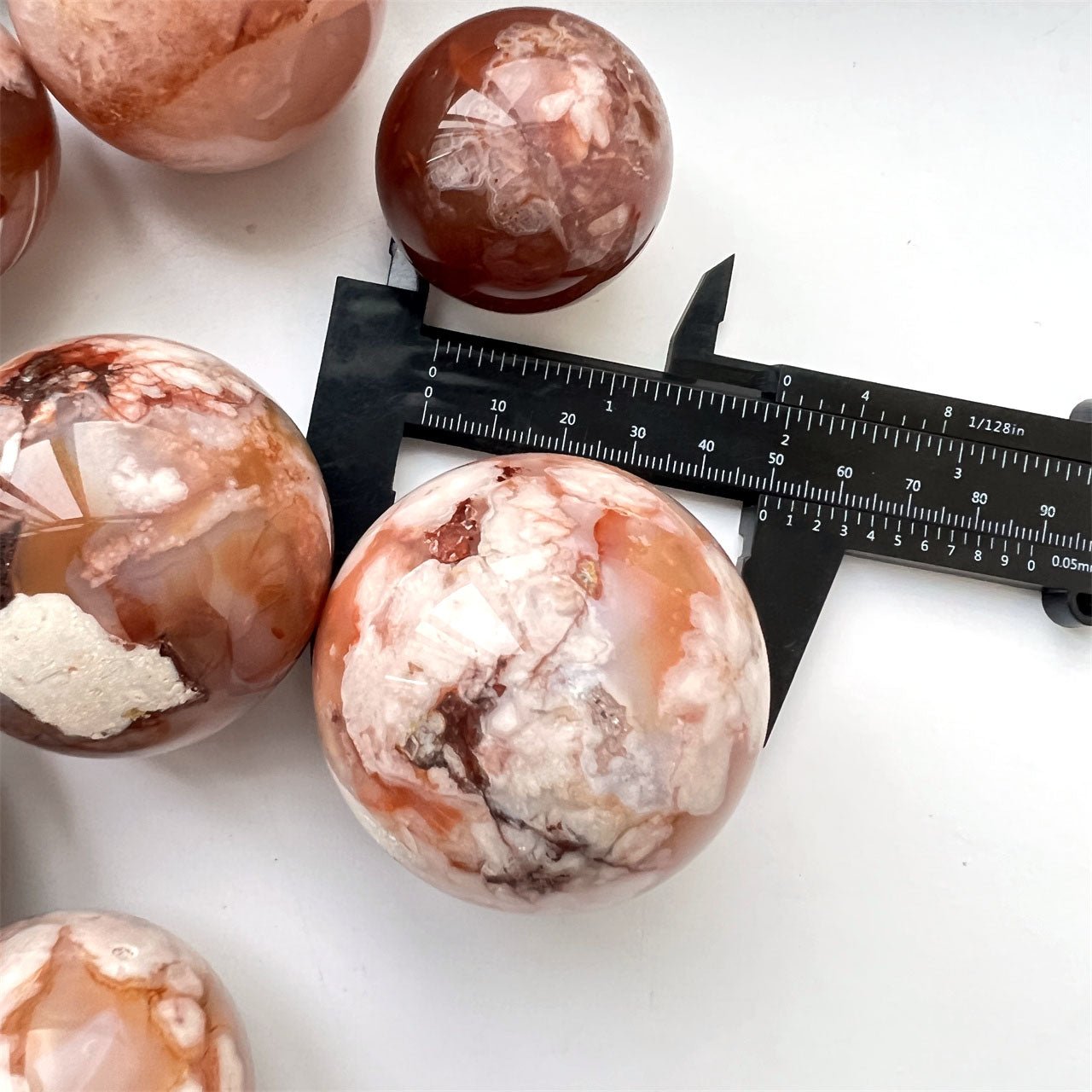 Red Cherry Flower Agate Spheres GEMROCKY-Spheres-