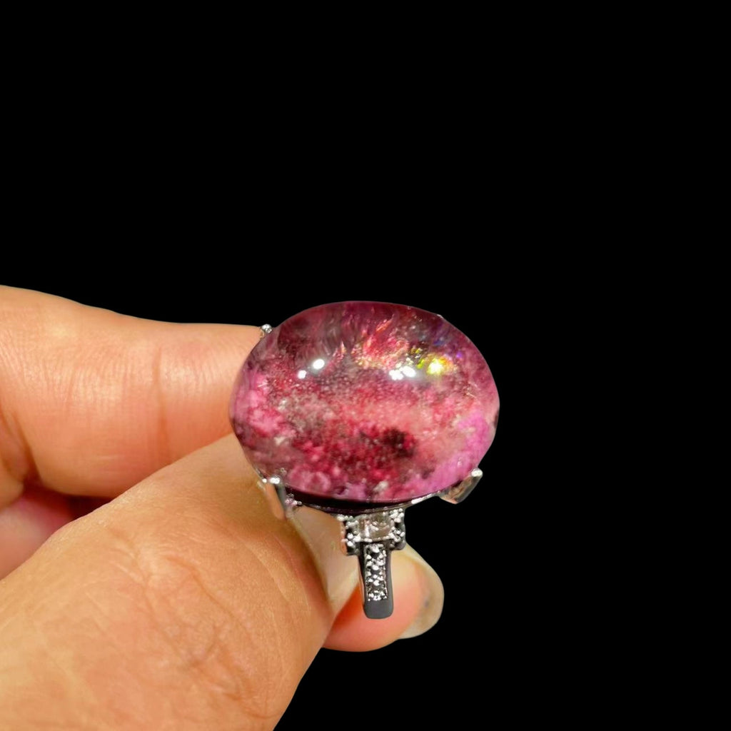 Red Colorful Phantom Quartz Rings GEMROCKY-Jewelry-