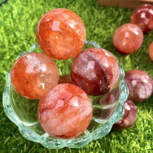 Red Fire Quartz Hematoid Spheres GEMROCKY-Spheres-