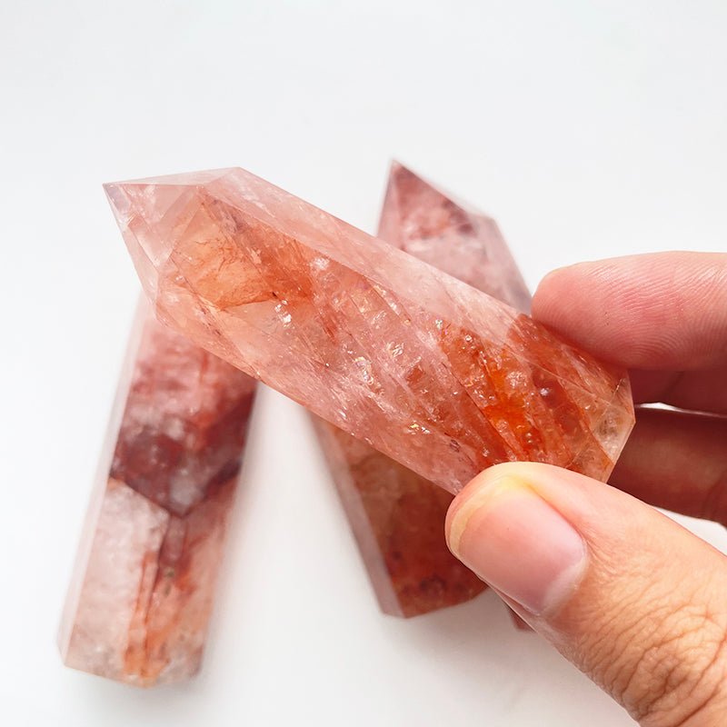 Red Fire Quartz Point Wands GEMROCKY-Point Wands-