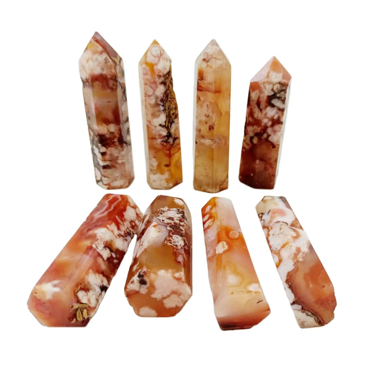 Red Flower Agate Point Wands GEMROCKY-Point Wands-