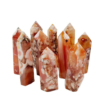 Red Flower Agate Point Wands GEMROCKY-Point Wands-