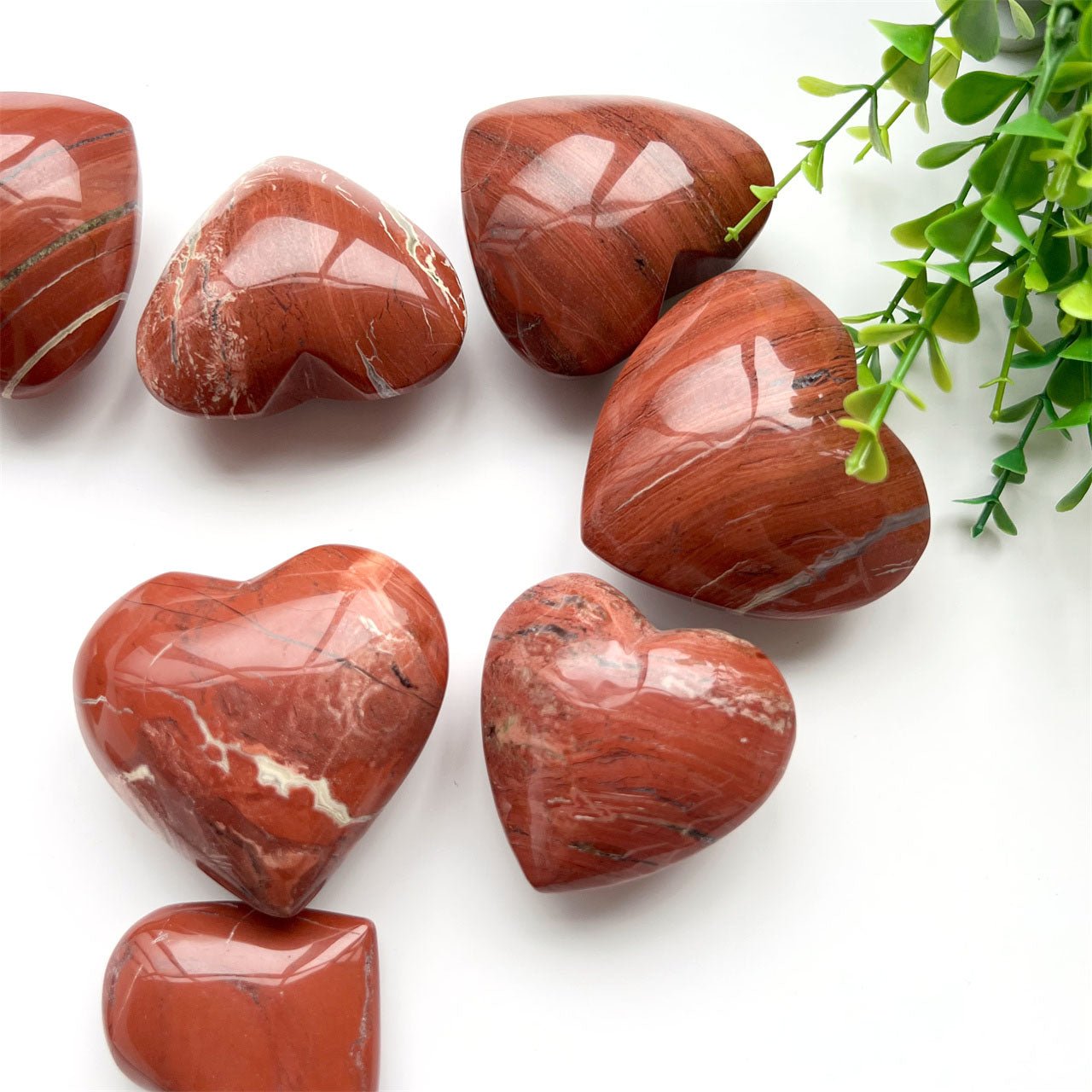 Red Jasper Hearts GEMROCKY-Carvings-