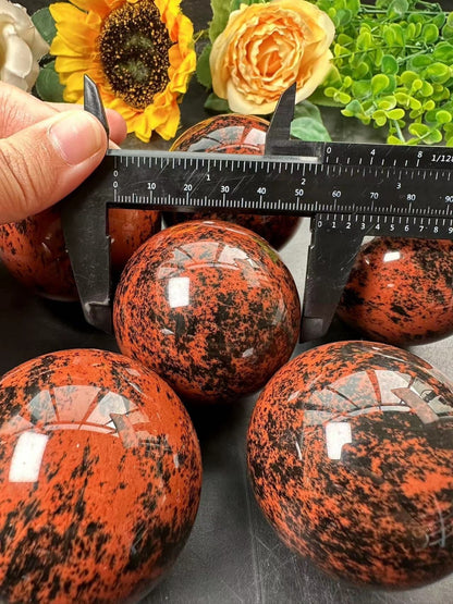 Red Obsidian Spheres GEMROCKY-Spheres-