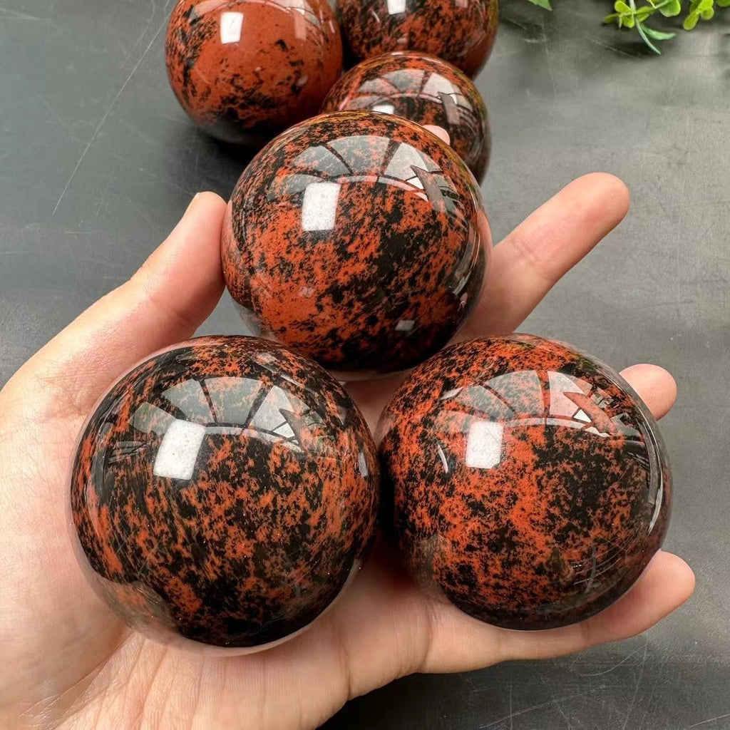 Red Obsidian Spheres GEMROCKY-Spheres-