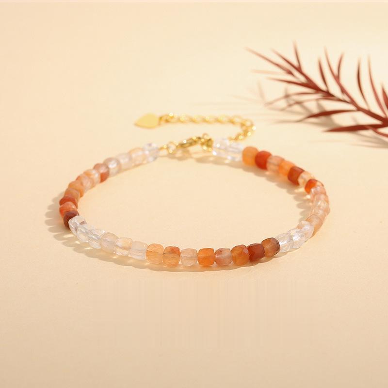 Red Rabbit Fur Jade 4mm Ethnic Style Bracelets GEMROCKY-Jewelry-Cube Bead-