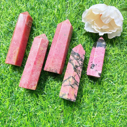 Red Rhodonite Point Wands GEMROCKY-Point Wands-