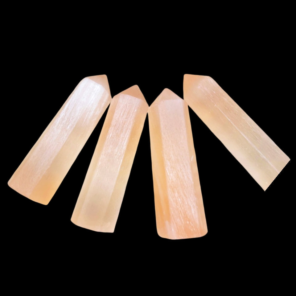 Red Selenite Point Wands GEMROCKY-Point Wands-