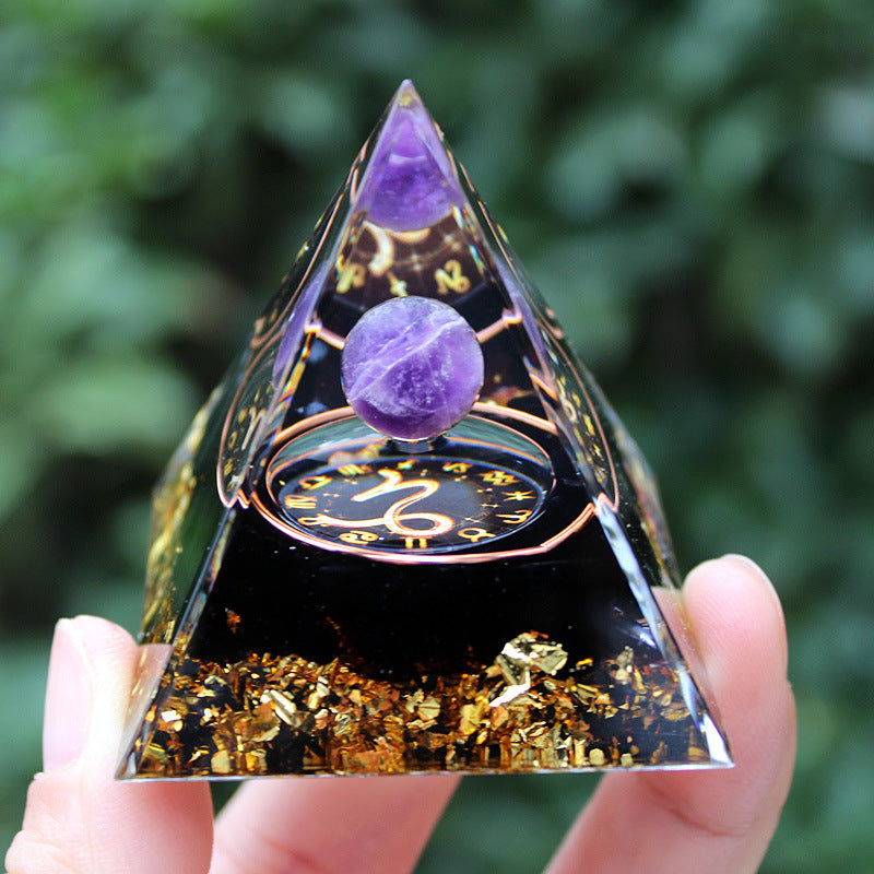 Resin Chakra Constellation 5cm Pyramids Ornaments GEMROCKY-Decoration-Capricorn-