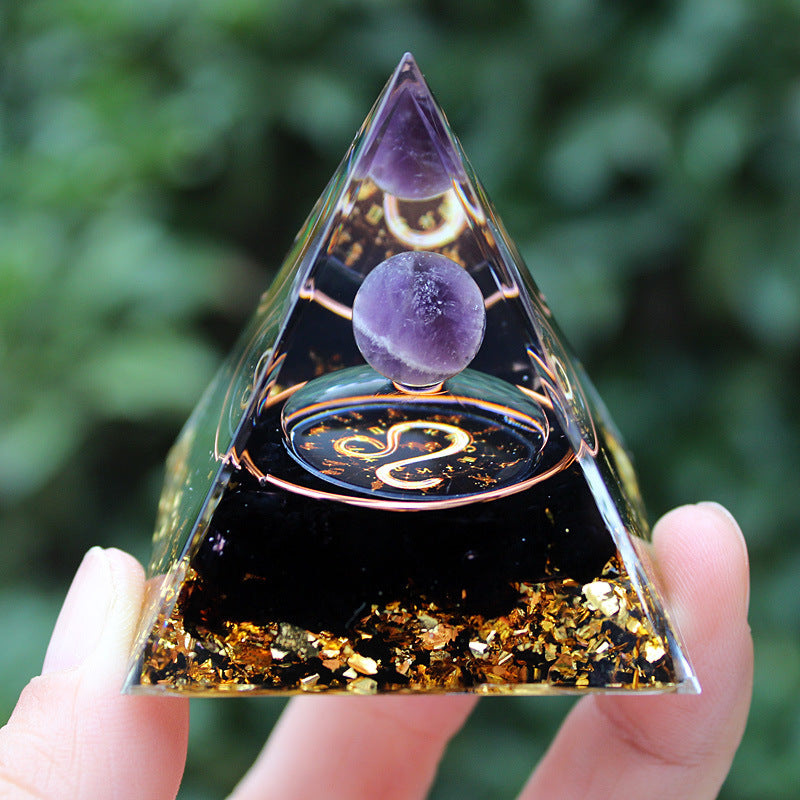 Resin Chakra Constellation 5cm Pyramids Ornaments GEMROCKY-Decoration-Leo-