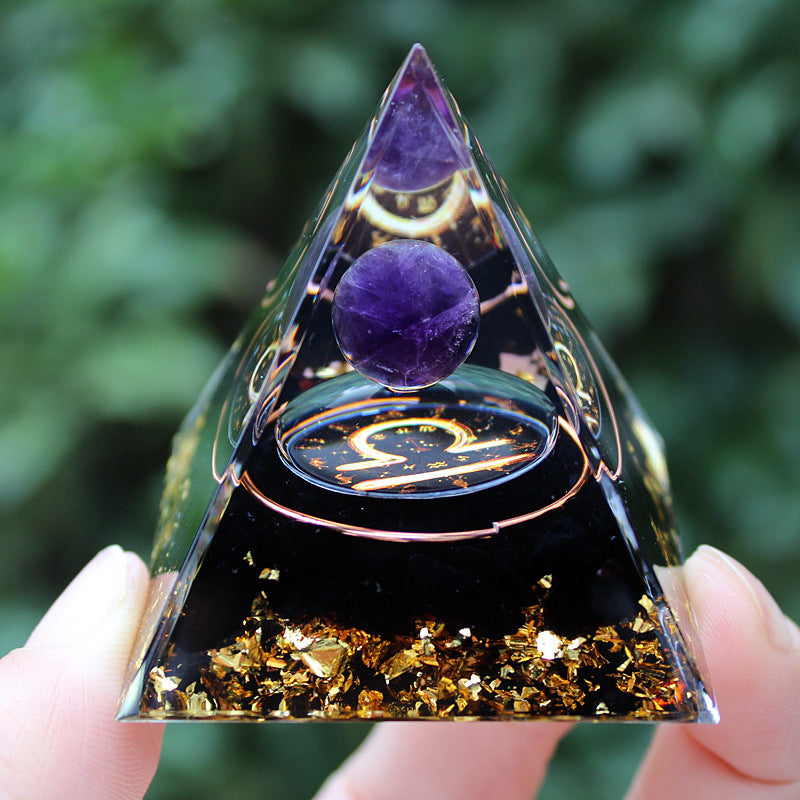 Resin Chakra Constellation 5cm Pyramids Ornaments GEMROCKY-Decoration-Libra-