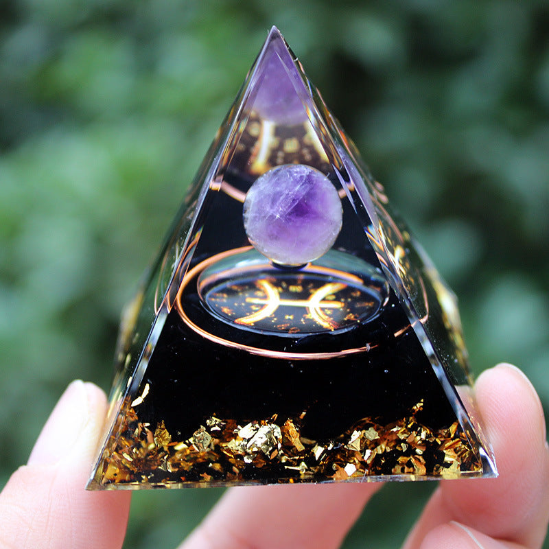 Resin Chakra Constellation 5cm Pyramids Ornaments GEMROCKY-Decoration-Pisces-