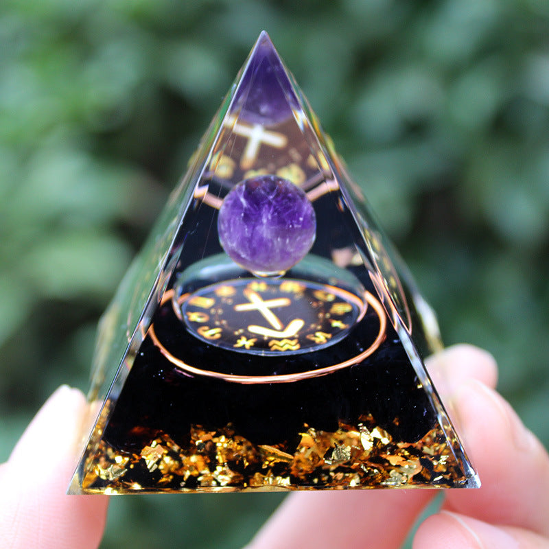 Resin Chakra Constellation 5cm Pyramids Ornaments GEMROCKY-Decoration-Sagittarius-