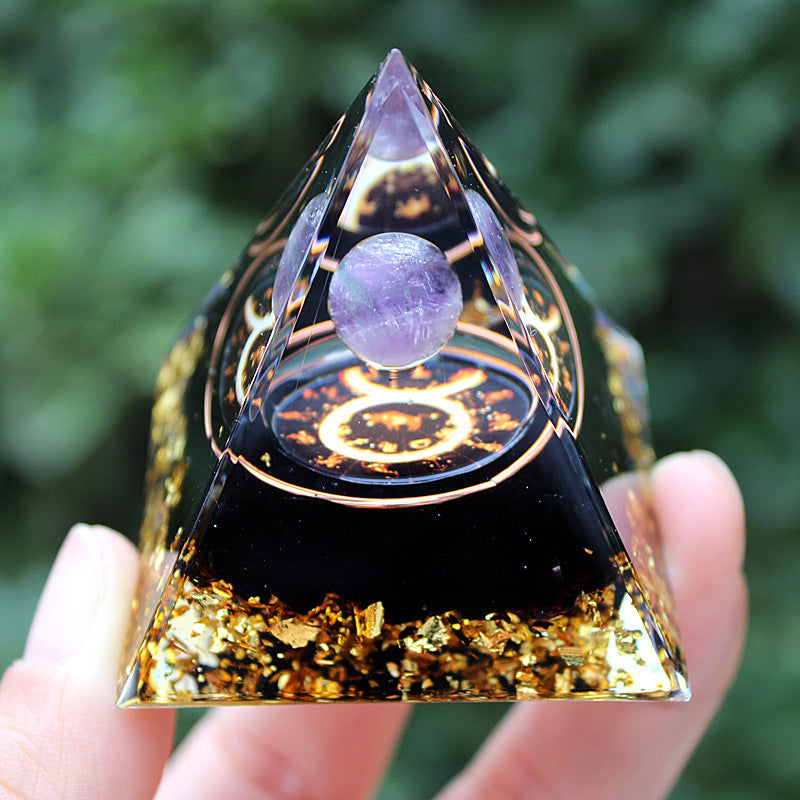 Resin Chakra Constellation 5cm Pyramids Ornaments GEMROCKY-Decoration-Taurus-