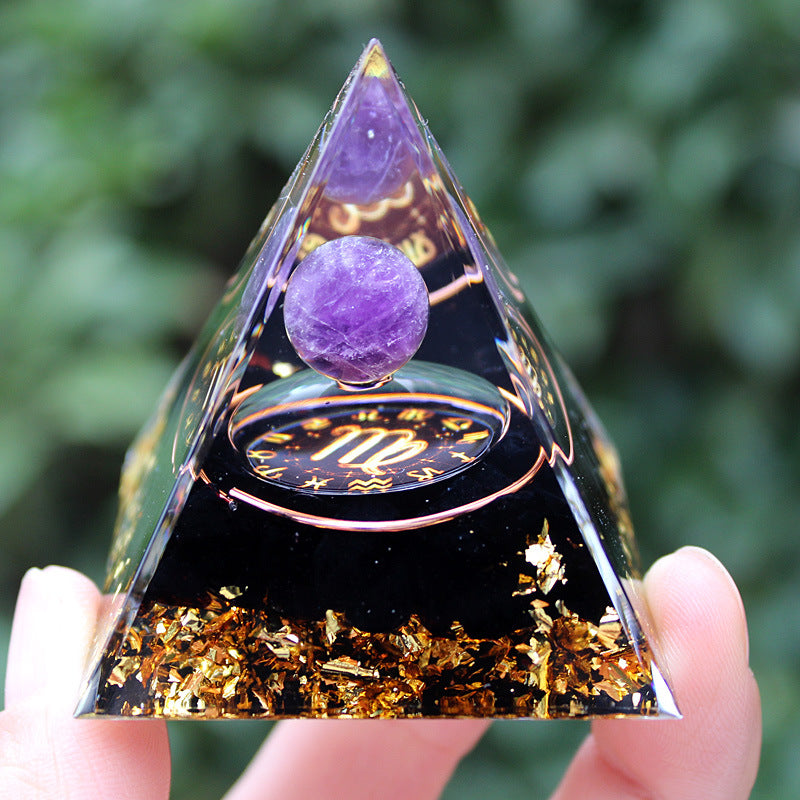 Resin Chakra Constellation 5cm Pyramids Ornaments GEMROCKY-Decoration-Virgo-