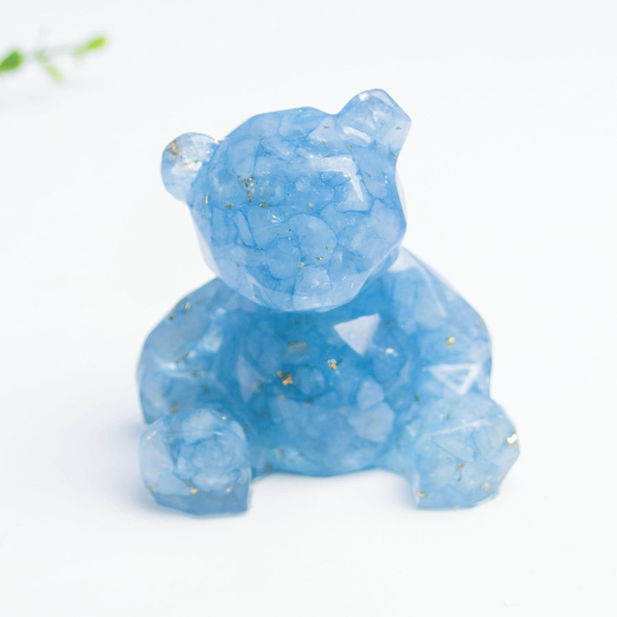 Resin Chips Bears Carvings GEMROCKY-Carvings-Aquamarine-