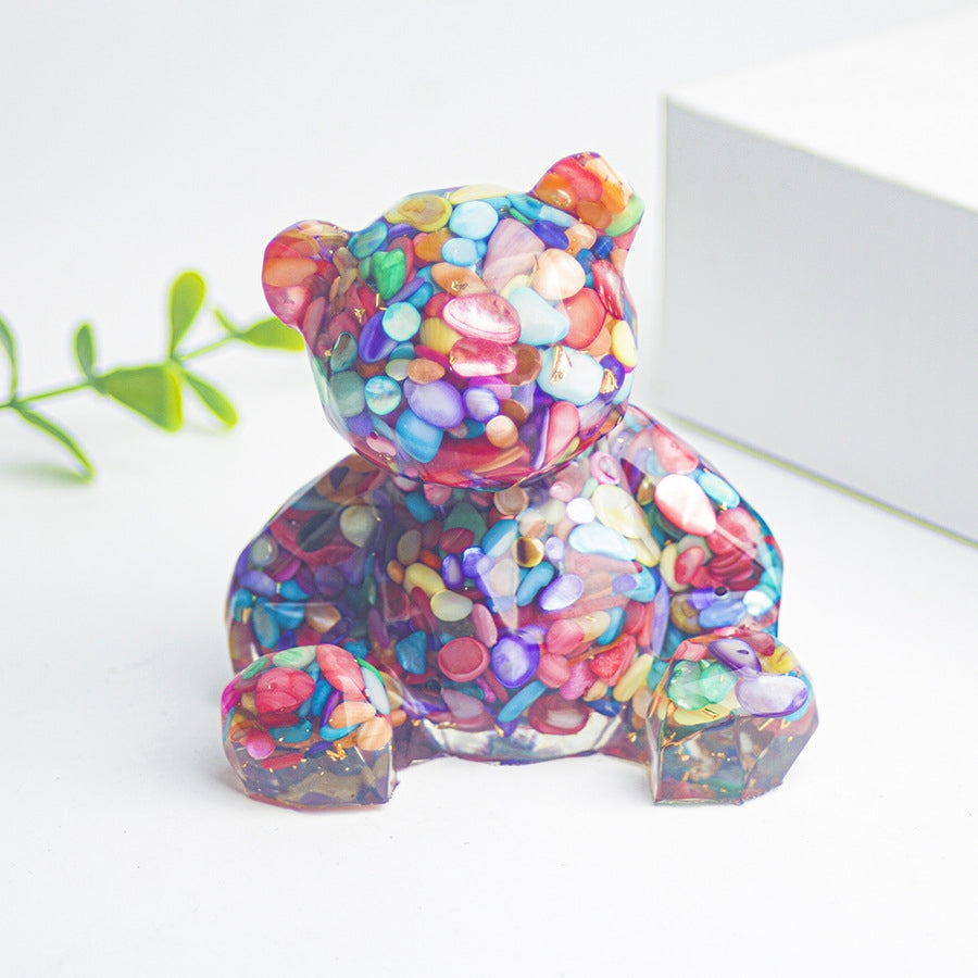 Resin Chips Bears Carvings GEMROCKY-Carvings-Colorful Shell-