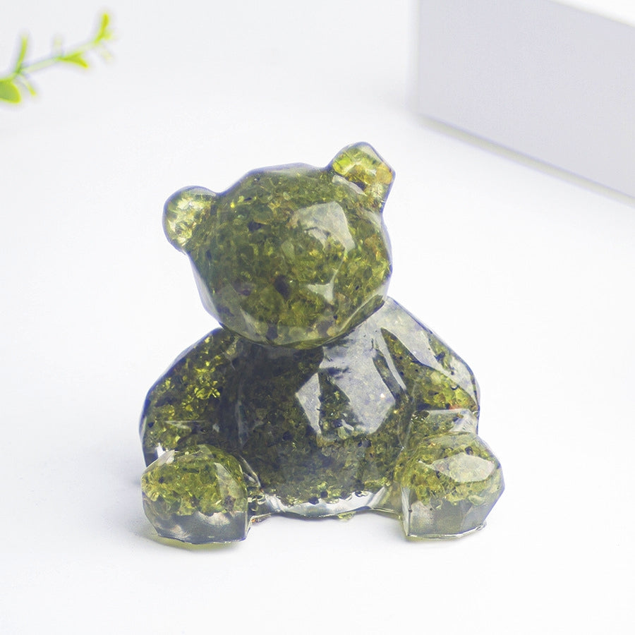 Resin Chips Bears Carvings GEMROCKY-Carvings-Peridot-