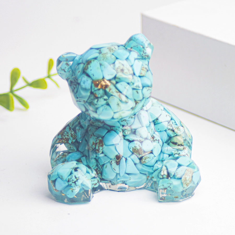 Resin Chips Bears Carvings GEMROCKY-Carvings-Turquoise-