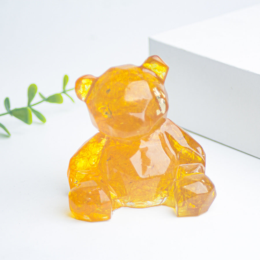 Resin Chips Bears Carvings GEMROCKY-Carvings-Yellow Glass-