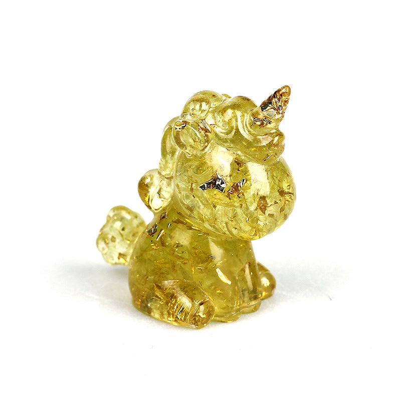 Resin Chips Unicorn Carvings GEMROCKY-Carvings-Lemon Quartz-