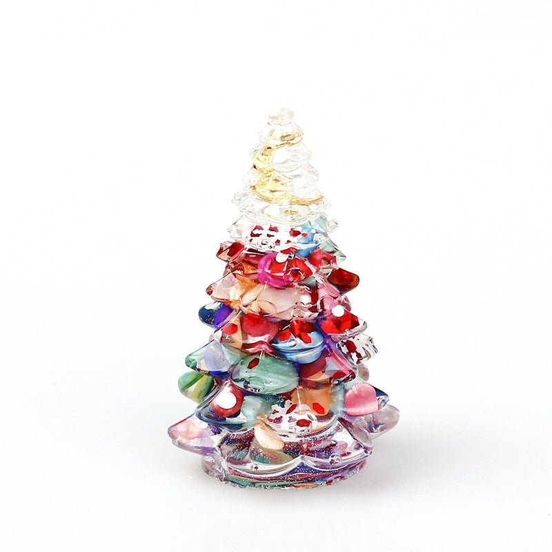 Resin Christmas Tree Resin Carvings GEMROCKY-Carvings-Colorful Shell1-