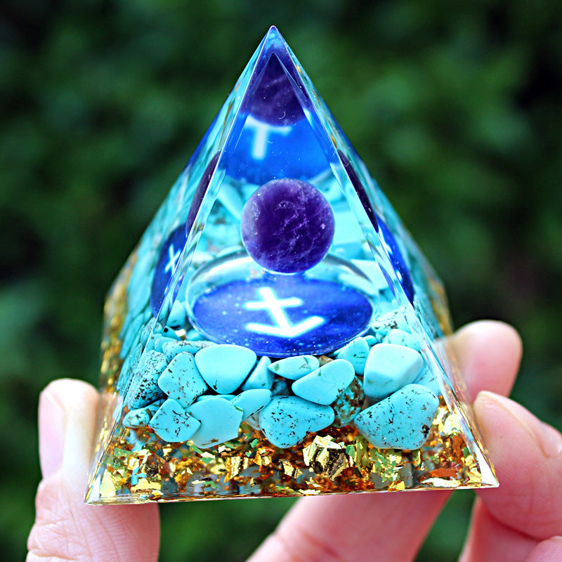 Resin Constellation Seven Chakra Multi Sizes Pyramids Ornaments GEMROCKY-Decoration-Sagittarius-5cm-