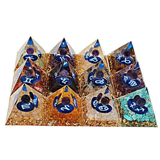 Resin Constellation Seven Chakra Multi Sizes Pyramids Ornaments GEMROCKY-Decoration-