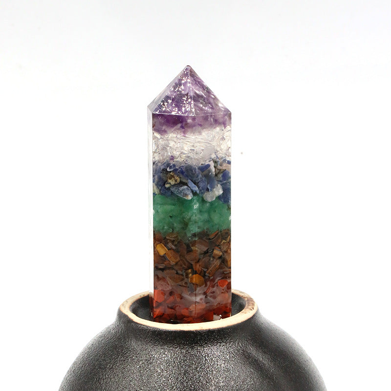 Resin Crystal Chip 8cm Point Wand Carvings GEMROCKY-Carvings-Chakra-