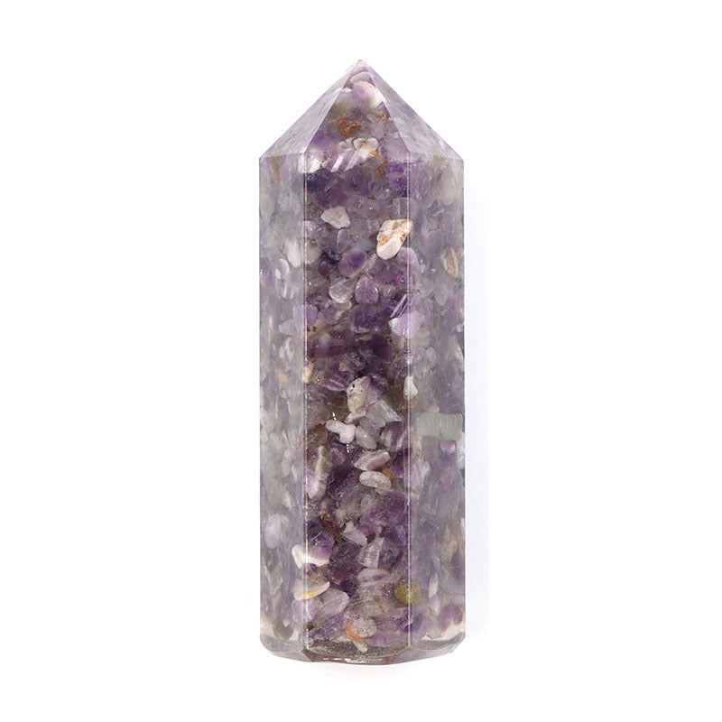 Resin Crystal Chip 8cm Point Wand Carvings GEMROCKY-Carvings-Dream Amethyst-