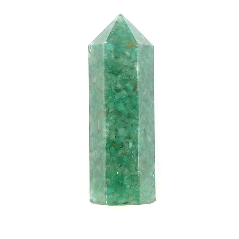 Resin Crystal Chip 8cm Point Wand Carvings GEMROCKY-Carvings-Green Aventurine-