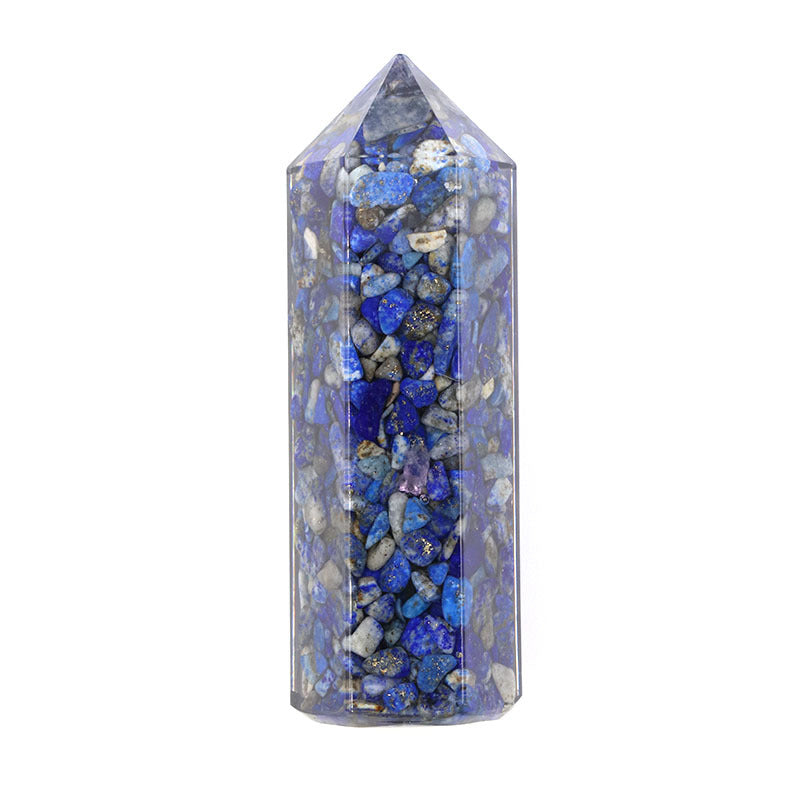 Resin Crystal Chip 8cm Point Wand Carvings GEMROCKY-Carvings-Lapis Lazuli-