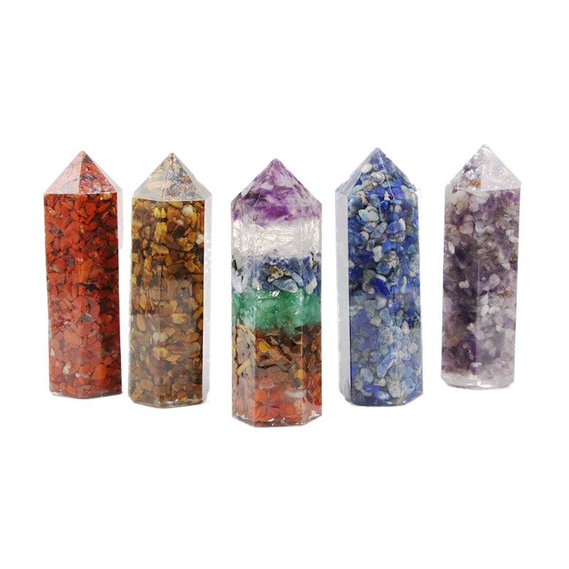 Resin Crystal Chip 8cm Point Wand Carvings GEMROCKY-Carvings-