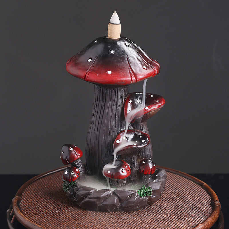 Resin Mushroom Backflow Incense Burner Home Decor Ornaments GEMROCKY-Psychic-