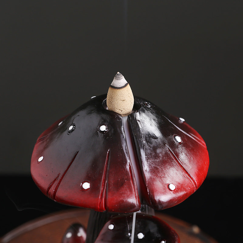 Resin Mushroom Backflow Incense Burner Home Decor Ornaments GEMROCKY-Psychic-