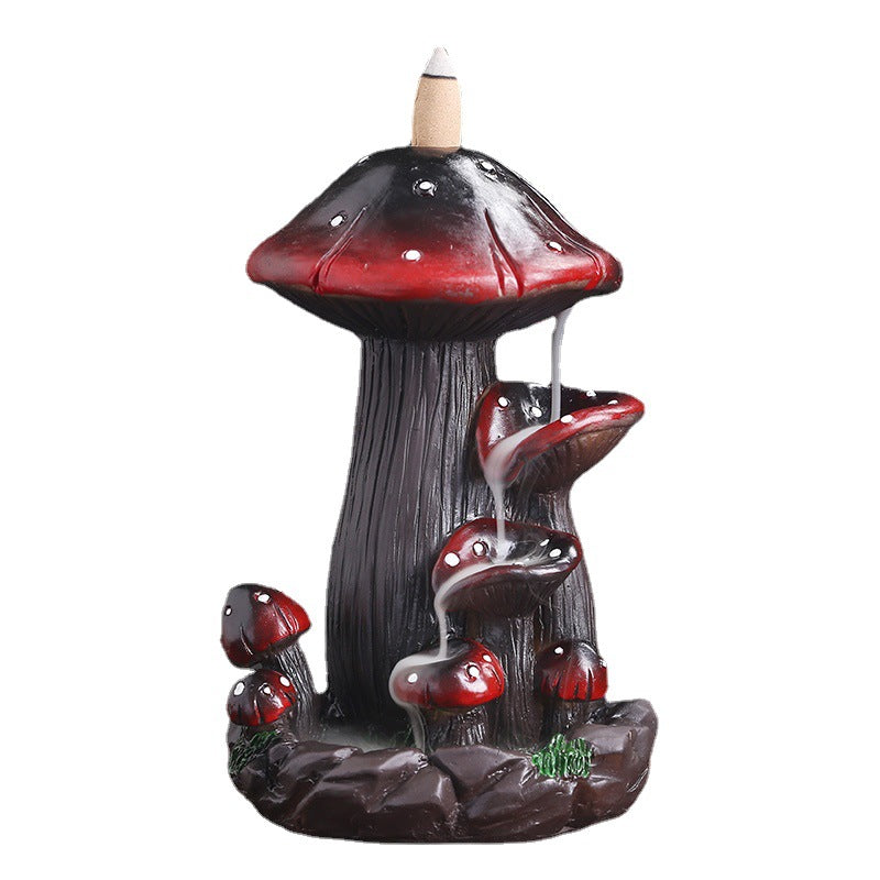 Resin Mushroom Backflow Incense Burner Home Decor Ornaments GEMROCKY-Psychic-