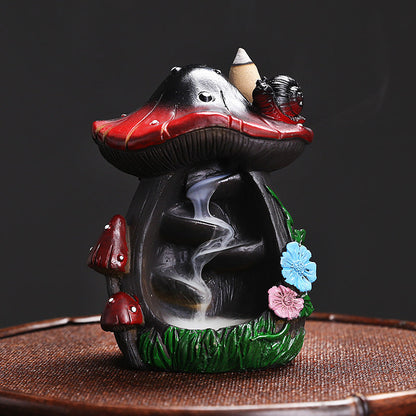 Resin Mushroom Pumpkin Backflow Incense Burner Home Decor Ornaments GEMROCKY-Psychic-