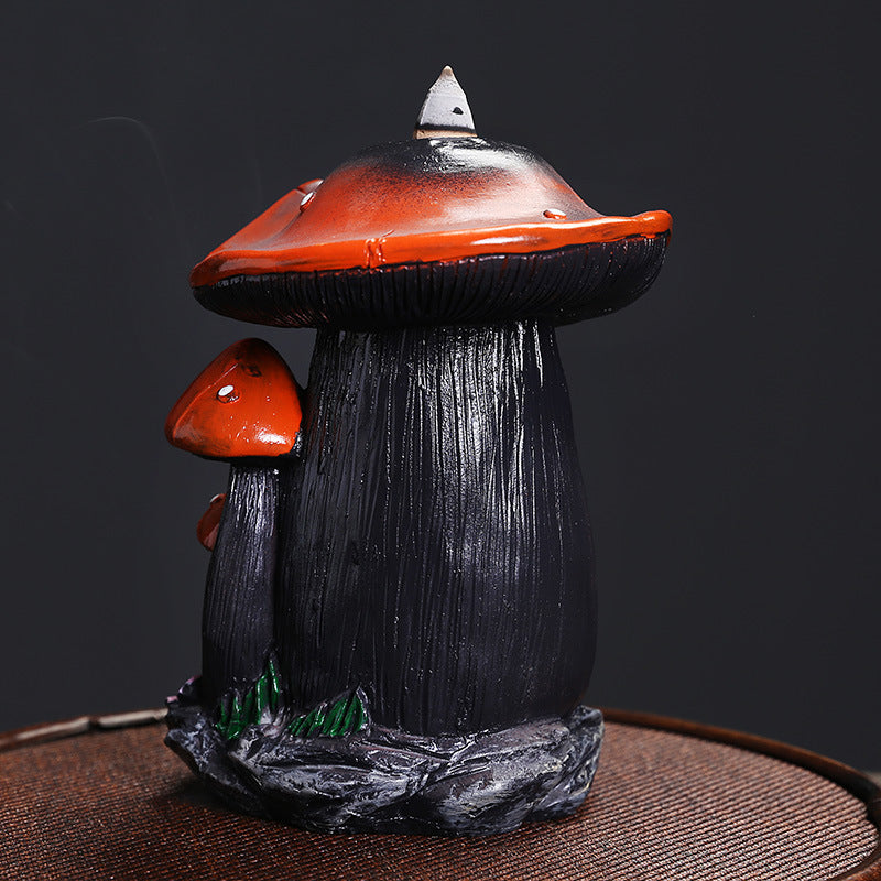 Resin Mushroom Waterfall Backflow Incense Burner Home Decor Ornaments GEMROCKY-Psychic-